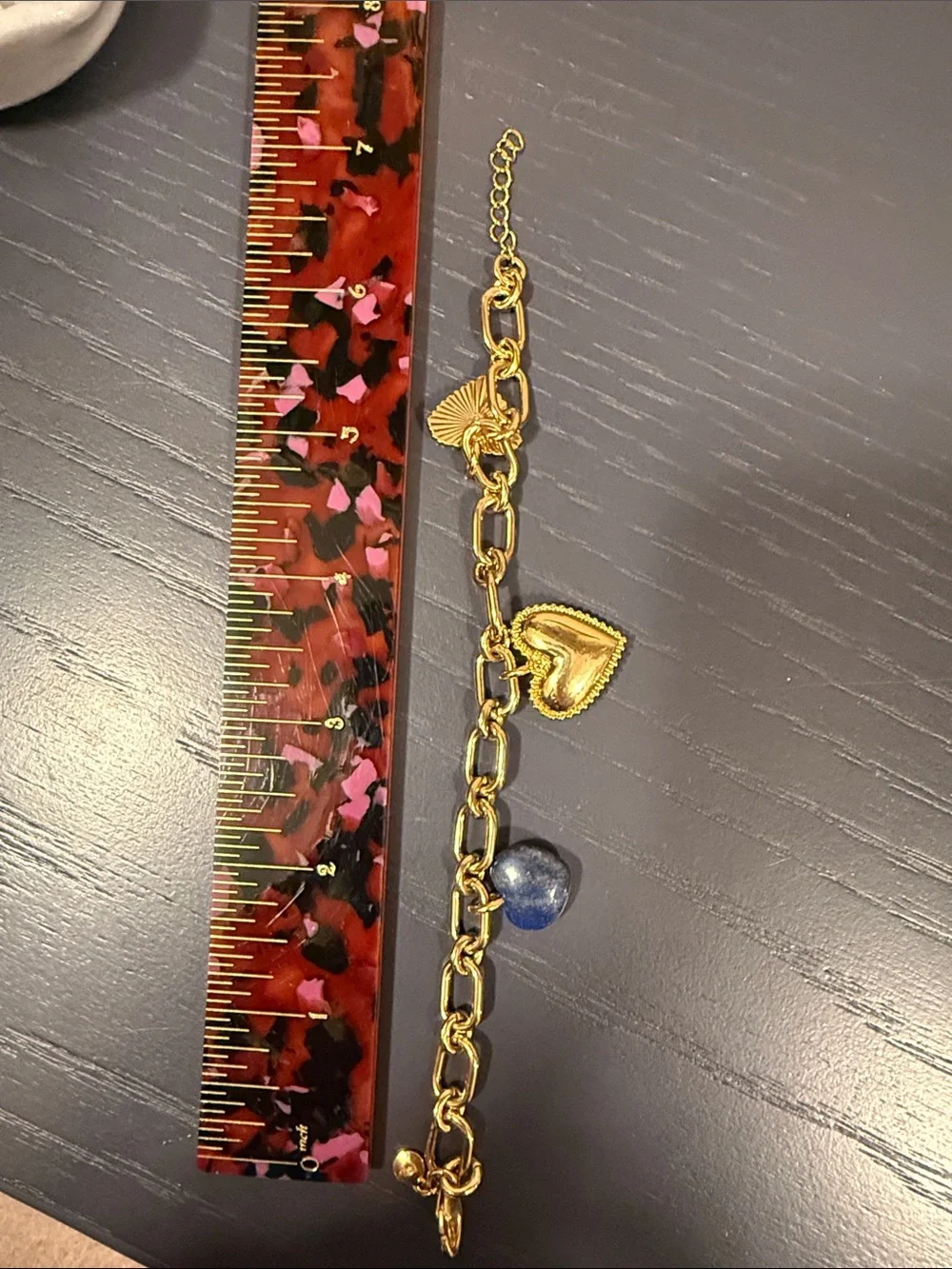 Madewell Gold Heart Pendant Necklace with Matching Charm Bracelet like new - Picture 5 of 5